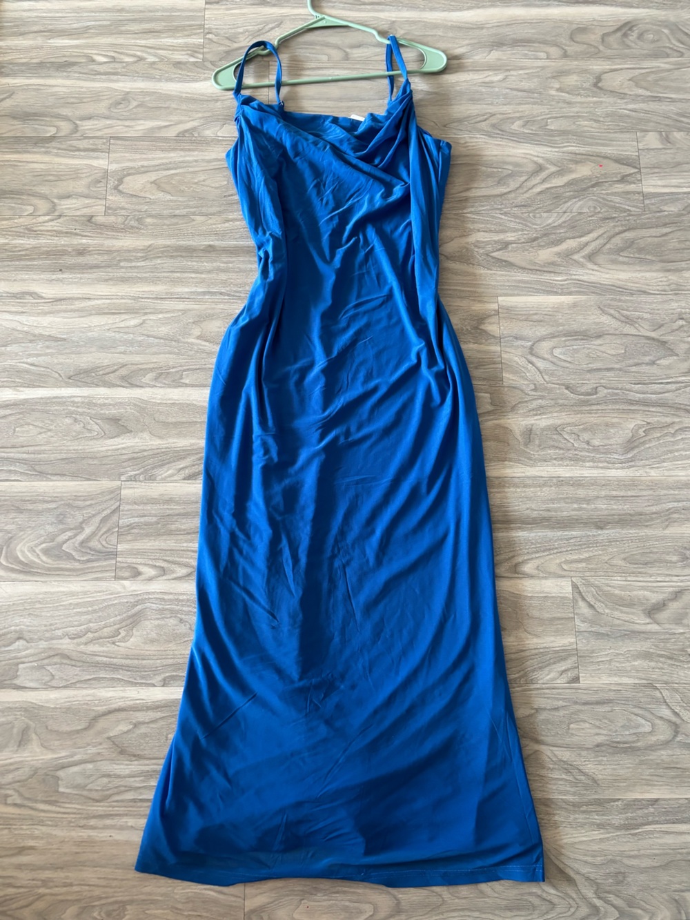 Cowl Neck Maxi Slip Dress in Royal Blue